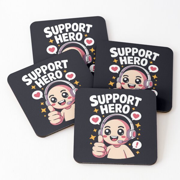 Item preview, Cute Support Hero with Headset and Thumbs Up designed and sold by Taans-Creation.