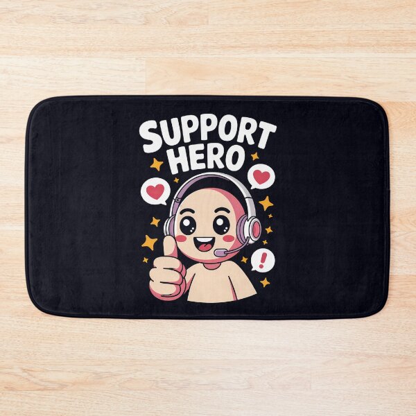 Item preview, Cute Support Hero with Headset and Thumbs Up designed and sold by Taans-Creation.