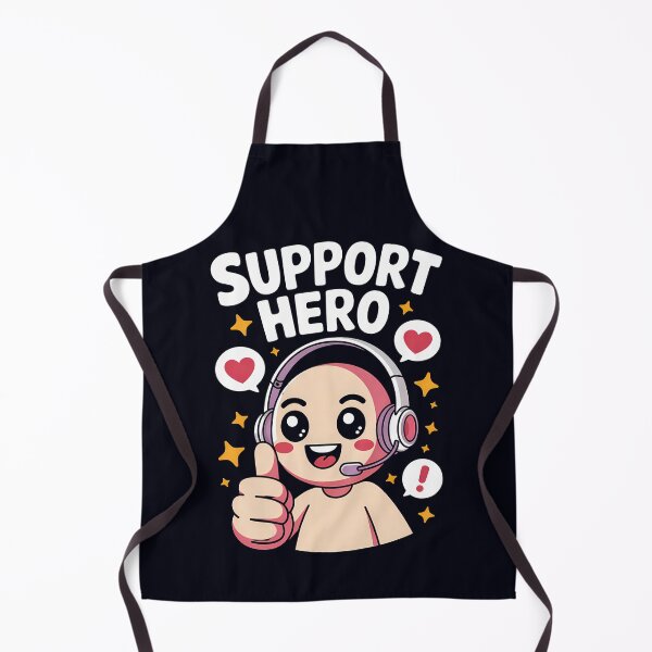 Item preview, Cute Support Hero with Headset and Thumbs Up designed and sold by Taans-Creation.