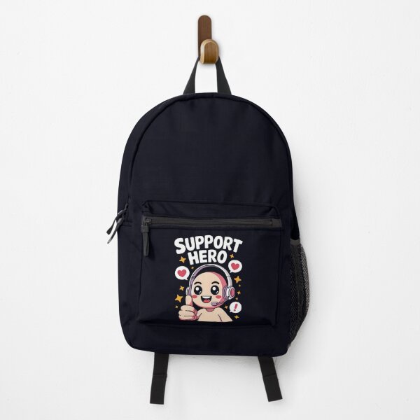 Item preview, Cute Support Hero with Headset and Thumbs Up designed and sold by Taans-Creation.