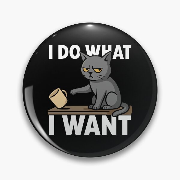 Item preview, I Do What I Want – Sarcastic Cat Pushing Coffee Mug designed and sold by Karma Design.