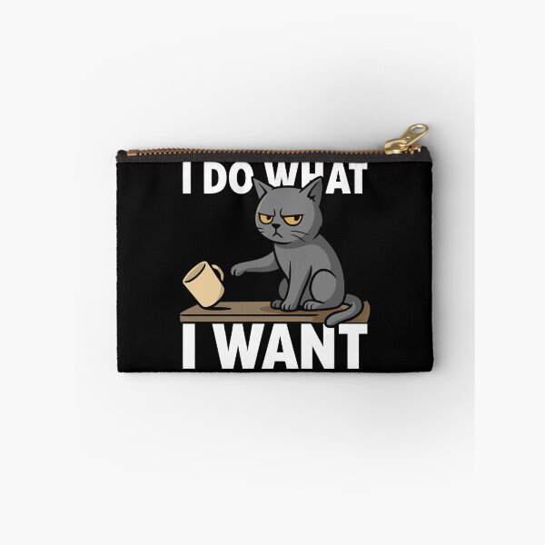 Item preview, I Do What I Want – Sarcastic Cat Pushing Coffee Mug designed and sold by Karma Design.