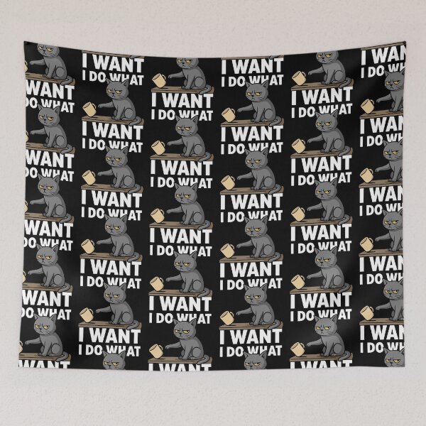 Item preview, I Do What I Want – Sarcastic Cat Pushing Coffee Mug designed and sold by Karma Design.