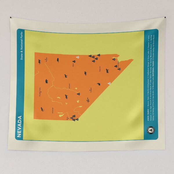 Item preview, Nevada National & State Parks Illustrated Map - Orange designed and sold by FinlayMcNevin.