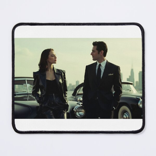 Item preview, Man and woman near black old cars designed and sold by André Toni Coelho Radtke.