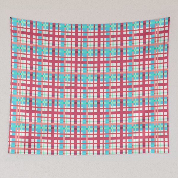 Item preview, Plaid Teal, Pink White Cherry  designed and sold by Sharon Schwalbe.