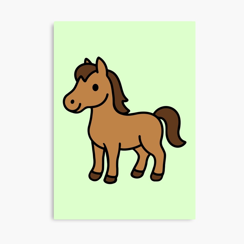 little cute horse, foal, young horse, horse child Poster