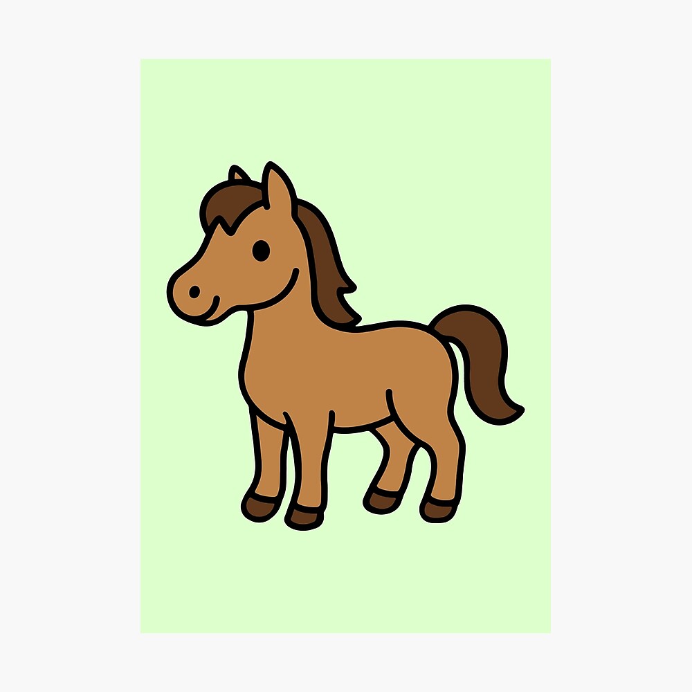 little cute horse, foal, young horse, horse child Poster