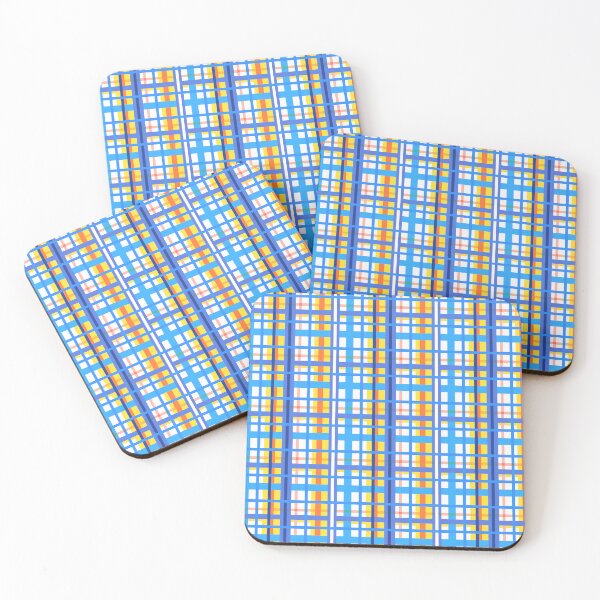 Item preview, Plaid Blue White Yellow Orange Seamless Repeat designed and sold by Sharon Schwalbe.