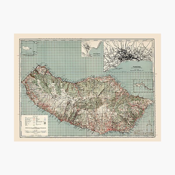 Map Of Madeira 1941 Photographic Print