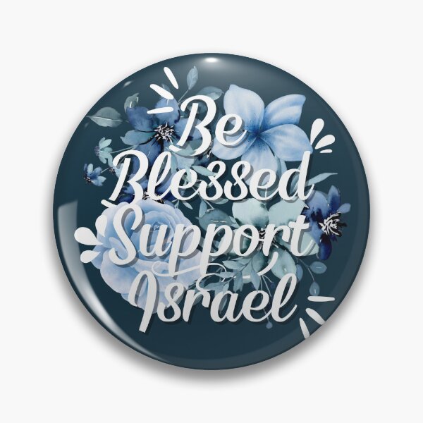 Item preview, Be Blessed Support Israel on Blue Flowers designed and sold by Neeshki.