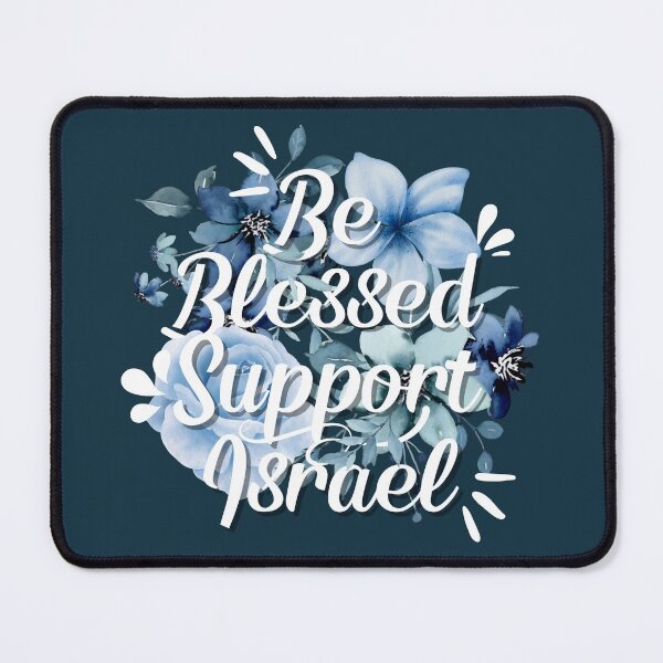 Item preview, Be Blessed Support Israel on Blue Flowers designed and sold by Neeshki.