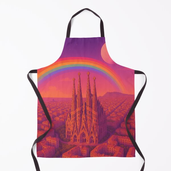 Artikelvorschau, Sagrada Familia Retro-Pastell-Stadtbild entworfen und verkauft von Patternicity.