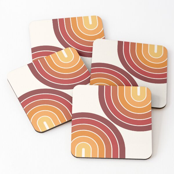 Item preview, Midcentury Modern Geometric Rainbow I in retro themed designed and sold by nineFlorals.