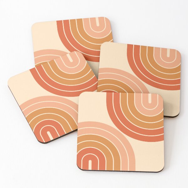 Item preview, Midcentury Modern Geometric Rainbow IB in Vintage Terracotta Gold designed and sold by nineFlorals.