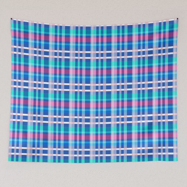 Item preview, Plaid Pink Blue White Stripes on Seamless Repeat designed and sold by Sharon Schwalbe.