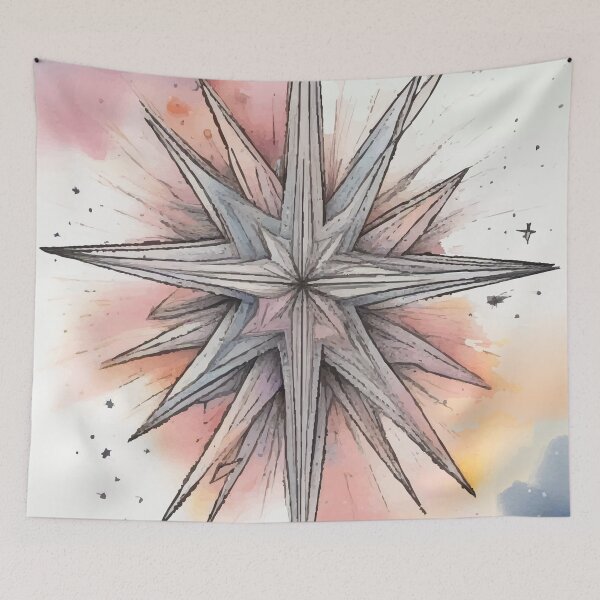 Item preview, Stellar Beacon: Guiding Light in Watercolor Skies designed and sold by AbstractAnom.