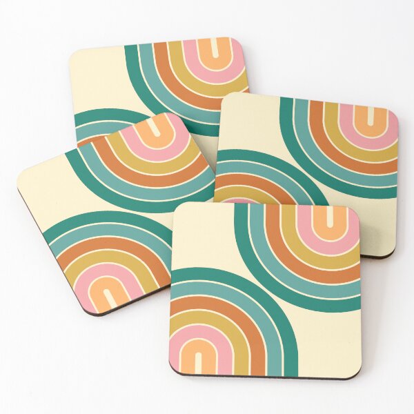 Item preview, Midcentury Modern Geometric Rainbow II in vintage themed designed and sold by nineFlorals.