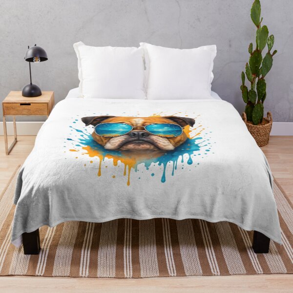 Item preview, Beach Bulldog with Aviator Sunglasses designed and sold by WolfPixelRo.