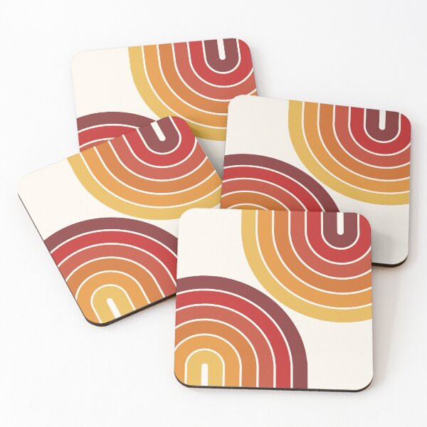 Item preview, Midcentury Modern Geometric Rainbow III in retro themed designed and sold by nineFlorals.