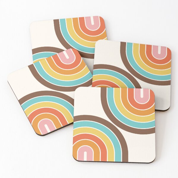 Item preview, Midcentury Modern Geometric Rainbow IV in retro theme designed and sold by nineFlorals.