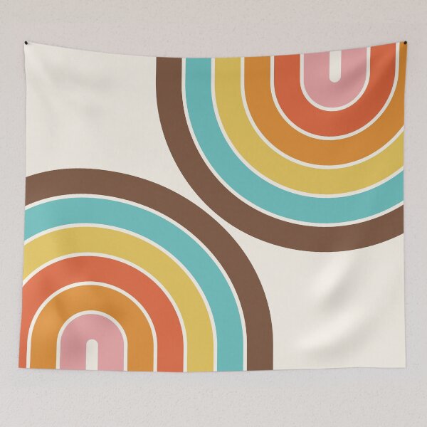 Item preview, Midcentury Modern Geometric Rainbow IV in retro theme designed and sold by nineFlorals.