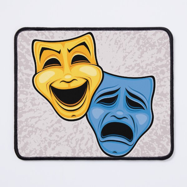 Item preview, Classic Comedy And Tragedy Theatrical Masks In Yellow And Blue designed and sold by fizzgig.