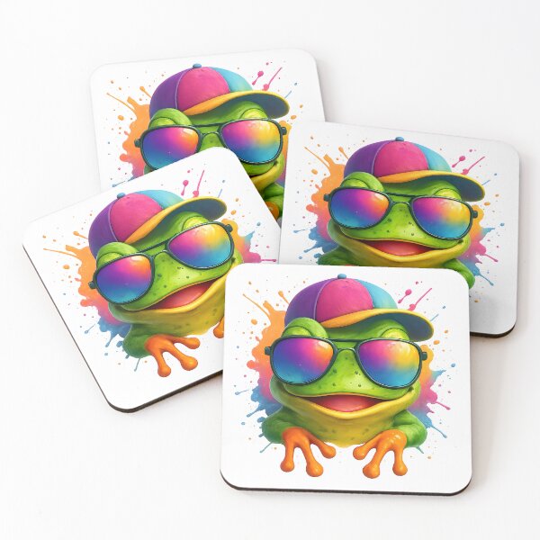 Item preview, Colorful Frog with Sunglasses and Cap designed and sold by WolfPixelRo.