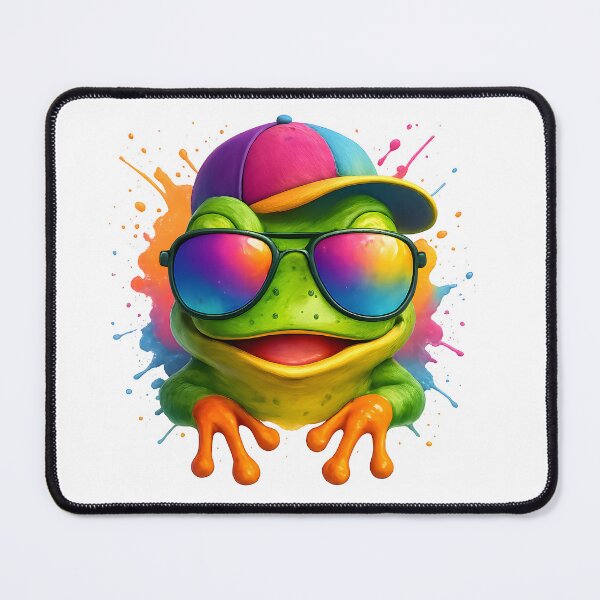 Item preview, Colorful Frog with Sunglasses and Cap designed and sold by WolfPixelRo.
