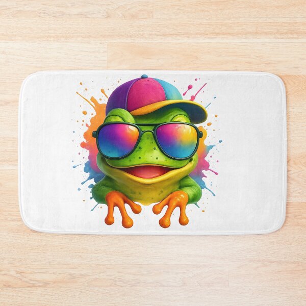 Item preview, Colorful Frog with Sunglasses and Cap designed and sold by WolfPixelRo.