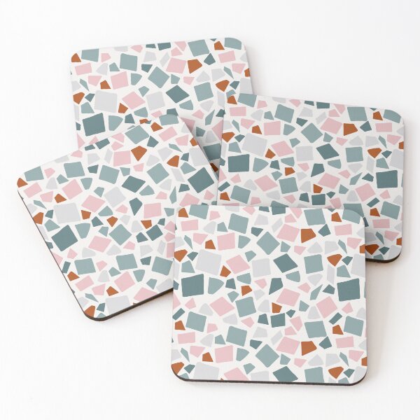 Item preview, Modern Terrazzo Pattern in Blush Pink, Teal, Rust, and Soft Grey designed and sold by MetaMuralStudio.