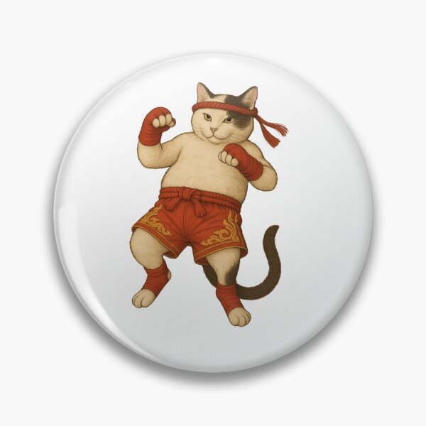 Item preview, Muay Thai Cat Fighter – Cute Thai Boxing Kitty Art designed and sold by Cattitude Overhaul Studio.