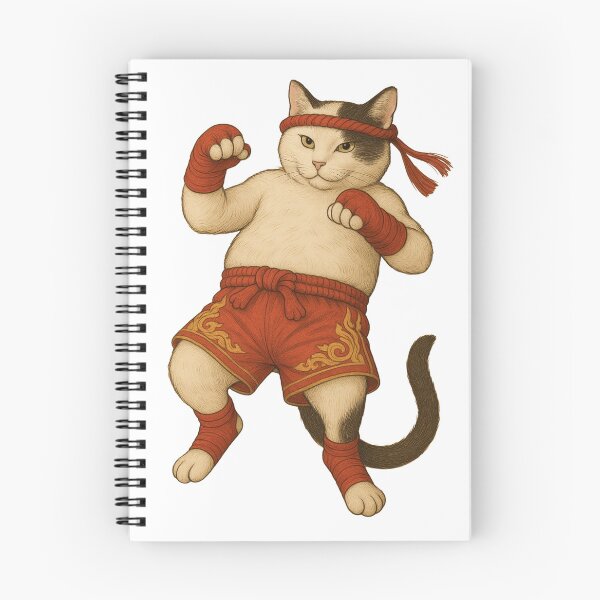 Item preview, Muay Thai Cat Fighter – Cute Thai Boxing Kitty Art designed and sold by Cattitude Overhaul Studio.