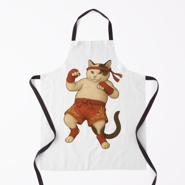 Item preview, Muay Thai Cat Fighter – Cute Thai Boxing Kitty Art designed and sold by Cattitude Overhaul Studio.