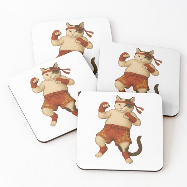 Item preview, Muay Thai Cat Fighter – Cute Thai Boxing Kitty Art designed and sold by Cattitude Overhaul Studio.