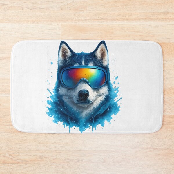 Item preview, Snowbound Husky with Rainbow Ski Goggles designed and sold by WolfPixelRo.