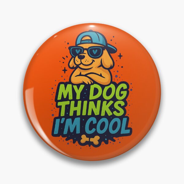 Item preview, Cool Dog Lover T-Shirt – "My Dog Thinks I'm Cool" Funny Cartoon Design designed and sold by Maximilianos.