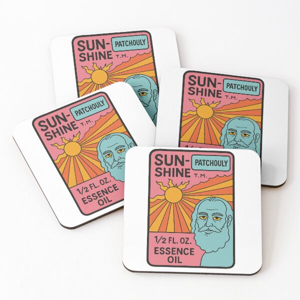 Item preview, Retro Patchouli Oil Label Art – Sunshine 70s Psychedelic Design designed and sold by weirdfishes123.