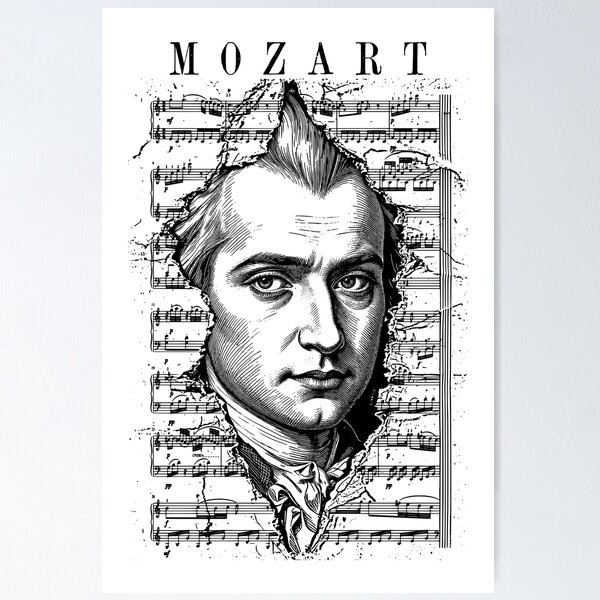 Vista previa del artículo con la obra «Partituras clásicas de Wolfgang Amadeus Mozart (notas vintage)», diseñado y vendido por GrandeDuc.