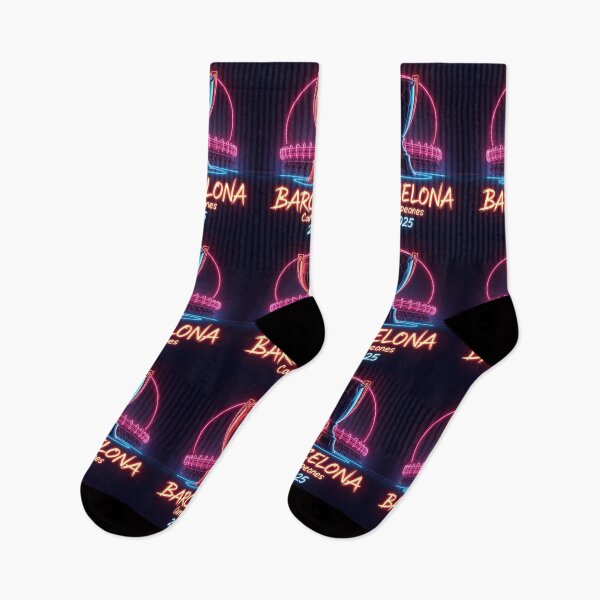 Item preview, Futuristic Barcelona Champions 2025 Neon Art designed and sold by MyWittyThings.