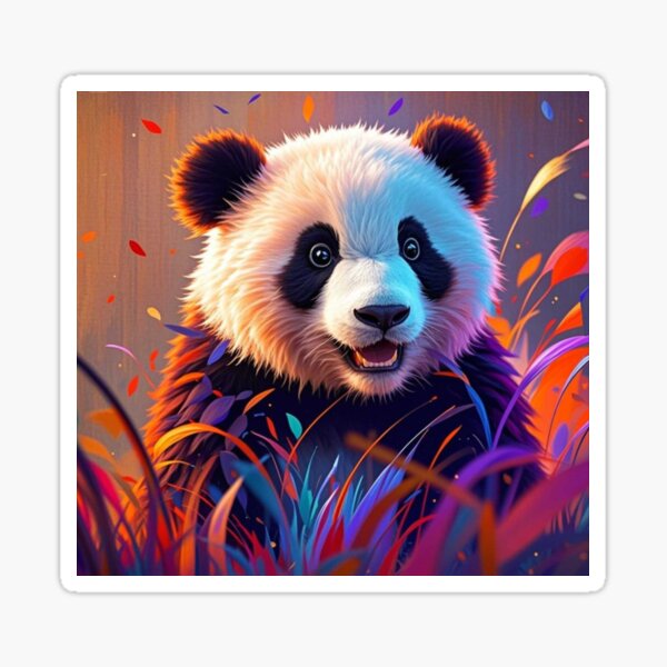 Item preview, Cute Happy Panda In Colourful Paint designed and sold by MotherEagleInspires.