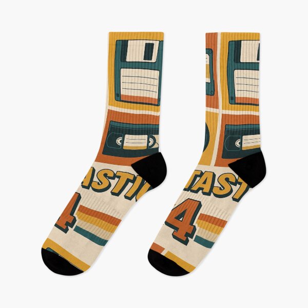 Item preview, Funtastic 4 Retro Tech Icons – Cassette, Floppy Disk, Vinyl, VHS Throwback Design designed and sold by soycig.