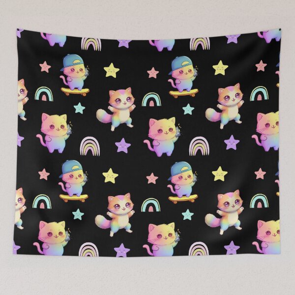 Item preview, Pastel Rainbow Cats Aesthetic Pattern designed and sold by Claustronautas.