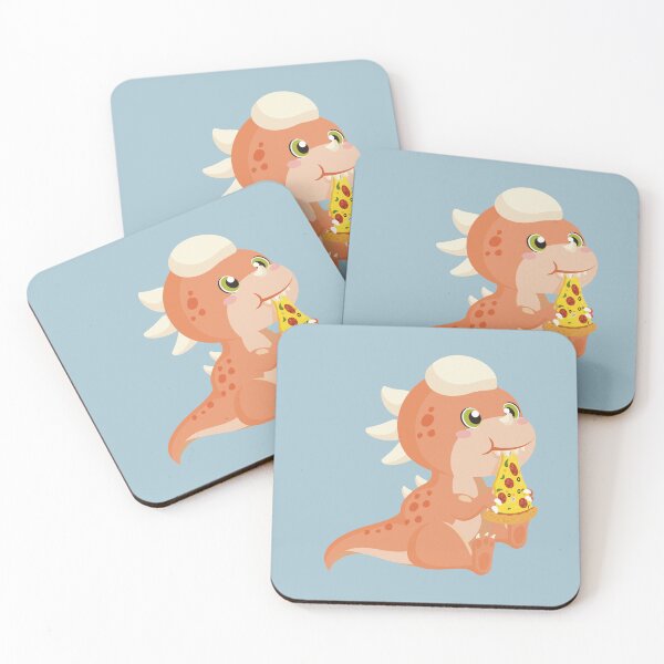 Item preview, Baby Pachycephalosaurs Eating Pizza designed and sold by MayRahTee.