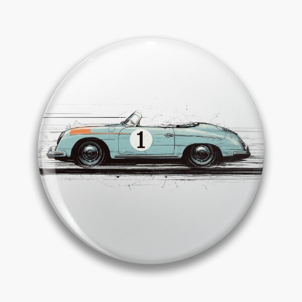 Item preview, Porsche 356 race car Side view Ink illustration designed and sold by blackdogshop.