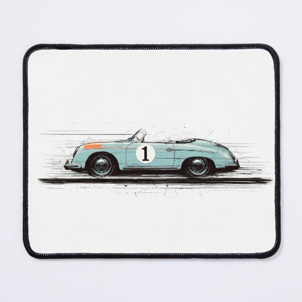 Item preview, Porsche 356 race car Side view Ink illustration designed and sold by blackdogshop.