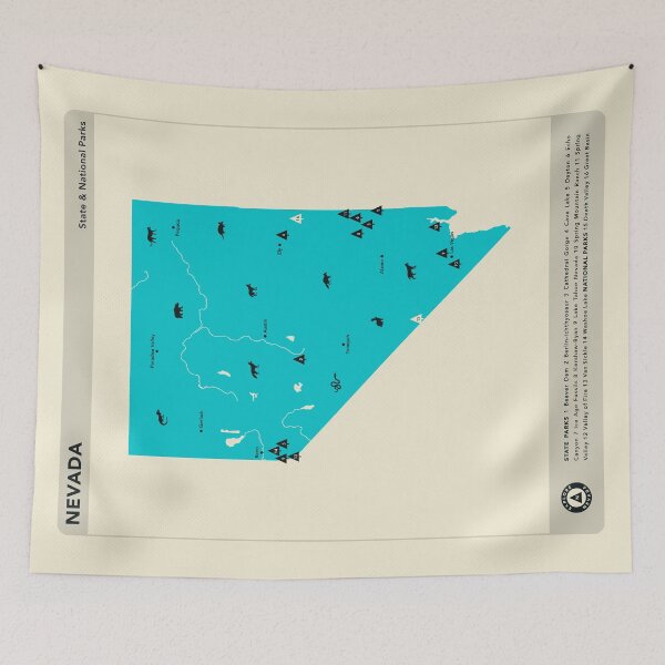 Item preview, Nevada National & State Parks Illustrated Map - Blue designed and sold by FinlayMcNevin.