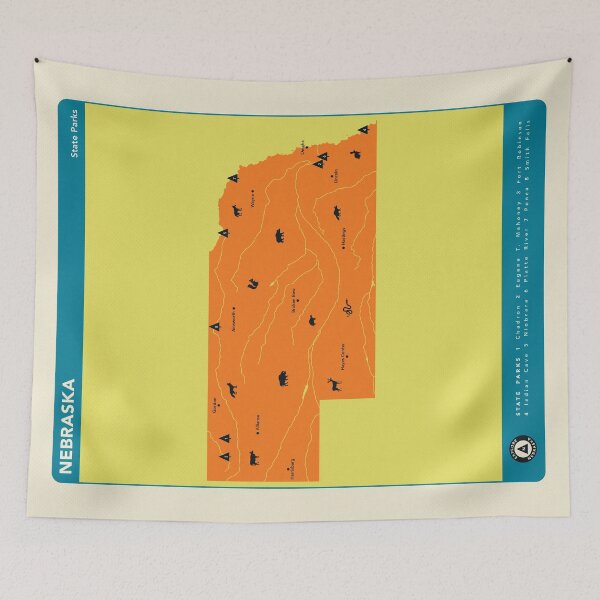Item preview, Nebraska State Parks Illustrated Map - Orange designed and sold by FinlayMcNevin.