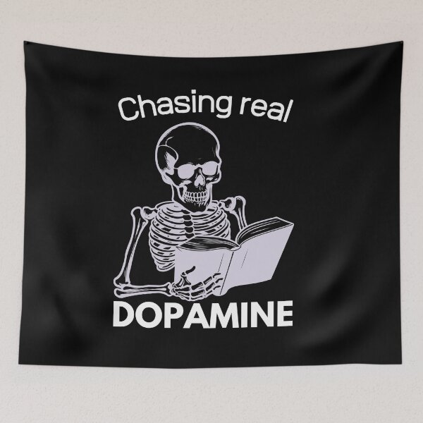 Item preview, Chasing REAL Dopamine Skeleton Aesthetic Classic Design designed and sold by OldSkullDesigns.