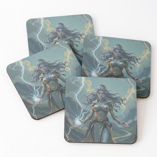 Item preview, Stormborn Sorceress – Master of Lightning and Air designed and sold by DiceWay.